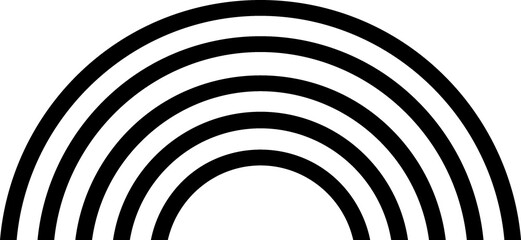 Abstract Rainbow Line Art black sign