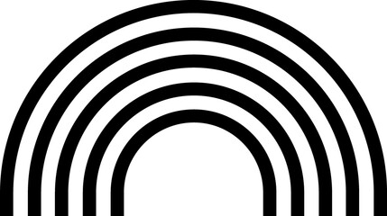 Abstract Rainbow Line Art black sign