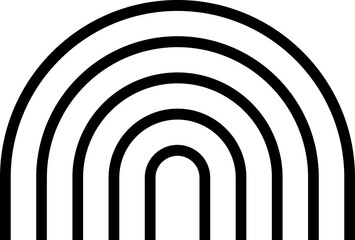 Obraz premium Abstract Rainbow Line Art black sign