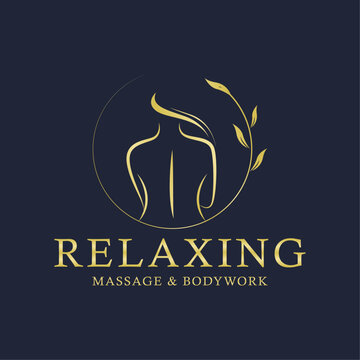 Logo for start-up massage therapist in vector
