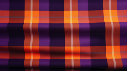 Colorful texture, Purple and orange plaid textured fabric background, Red and white fabric, seamless tartan plaid pattern, Ai generated image 
