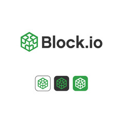 creative brick, block data technology logo template