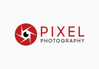 lens icon and photo diaphragm for photographer logo design inspirations