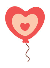 Black Friday element of colorful set. The expertly crafted shopping decoration - heart balloon brings the excitement of the shopping spree to life. Vector illustration.