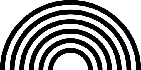 Naklejka premium Rainbow line black icon