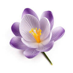 Crocus Flower, isolated on white background