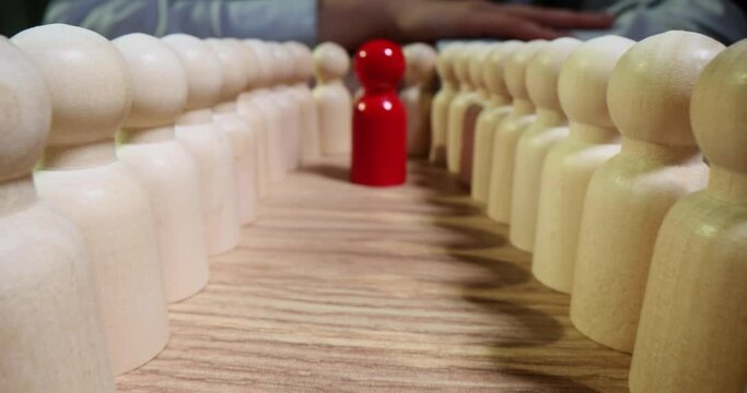 One pawn in the crowd and the concept of individuality and independence of leadership and uniqueness