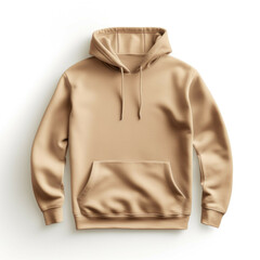 Beige Hoodie isolated on white background
