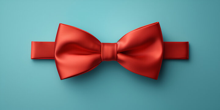 red bow ite on green background, A Red Bow on a green Background, Red bow concept isolated on green background, generative AI


