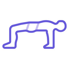 Upward Table Pose Icon of Physical Fitness iconset.