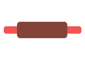 Kitchen element of colorful set. This wooden kitchen rolling pin is a great helper when creating bakery masterpieces. Vector illustration.