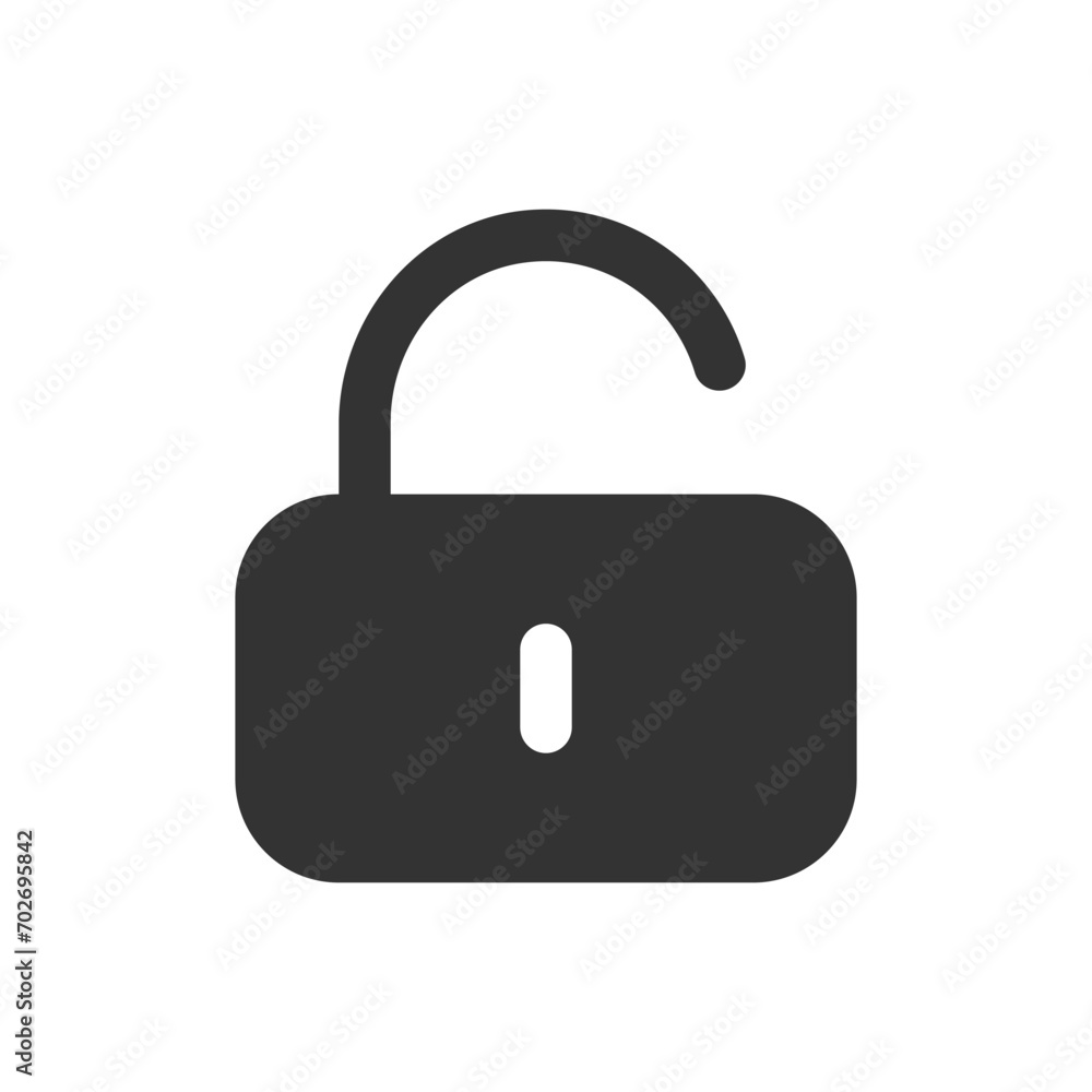 Poster opened lock glyph vector icon isolated. lock stock vector icon for web, mobile app and ui design
