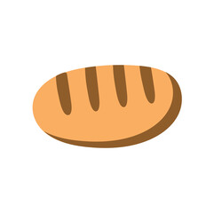 Kitchen element of colorful set. This kitchen illustration feature a delectable tasty loaf of bread - perfect for food-related projects. Vector illustration.