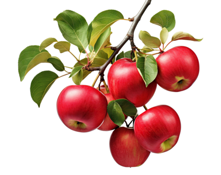 Branch of delicious red apples, cut out