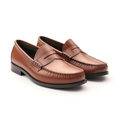 Brown Loafers isolated on white background