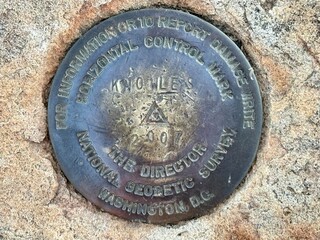 National Geodetic Survey marker on top of Mount Magazine in Arkansas.