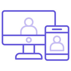 Fototapeta premium Video Conference Icon of Project Management iconset.