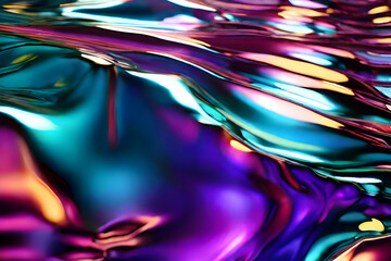 Colorful iridescent shimmering reflective chrome background