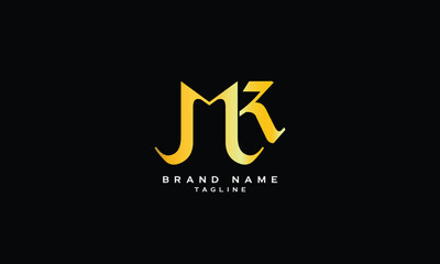 MK, KM, Abstract initial monogram letter alphabet logo design