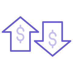Increase and Decrease in Rate Icon of Business & Economy iconset.