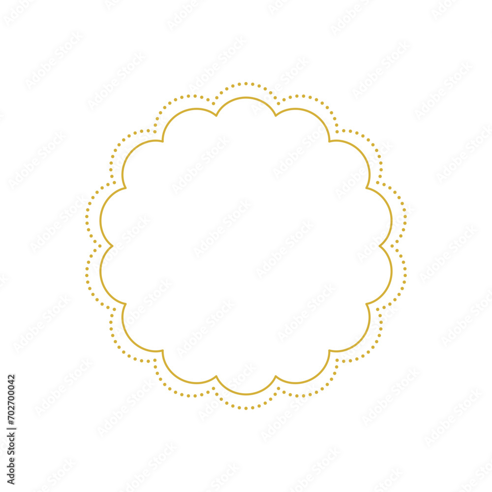 Wall mural simple golden frame – minimalist golden border – decorative element design isolated on a transparent