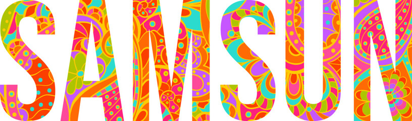 Samsun city name creative pattern texture