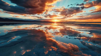 Foto auf Acrylglas Reflection Sunrise reflecting on the lake