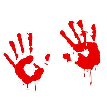 red bloody hand print