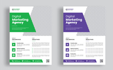 Corporate business flyer design template Creative marketing agency advertising Company promotional leaflet banner design template
