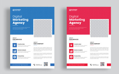 Corporate business flyer design template Creative marketing agency advertising Company promotional leaflet banner design template
