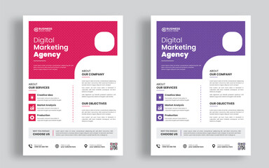 Corporate business flyer design template Creative marketing agency advertising Company promotional leaflet banner design template
