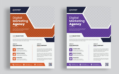 Corporate business flyer design template Creative marketing agency advertising Company promotional leaflet banner design template
