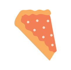 Autumn season element of colorful set. Against a backdrop of pure white, the intricately detailed piece of pie becomes a visual representation of seasonal coziness. Vector illustration.