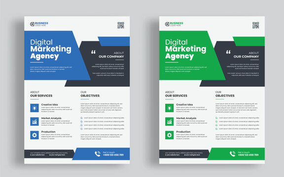 Corporate business flyer design template Creative marketing agency advertising Company promotional leaflet banner design template

