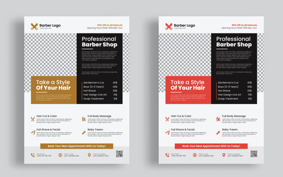 Professional creative barbershop flyer design template Beauty hair cutting and spa promotion poster editable promotion banner poster template