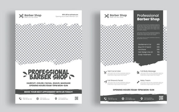 Professional creative barbershop flyer design template Beauty hair cutting and spa promotion poster editable promotion banner poster template
