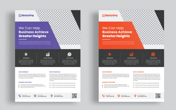 Corporate business flyer design template Creative marketing agency advertising Company promotional leaflet banner design template
