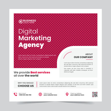 Corporate business social media design template | Creative marketing agency advertising | Company promotional post