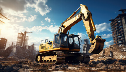 Obraz premium excavator at construction site