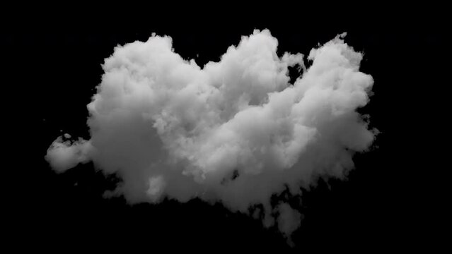3D Cloud with alpha channel and looping animation. Slowly transforms in space
