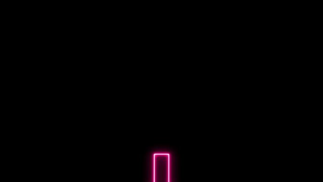 Abstract neon arrow loading icon animation background. 