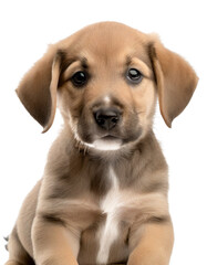 golden retriever puppy on white background isolated