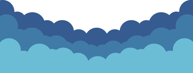 Simple blue clouds on a transparent background. Vector illustration, EPS 10. - obrazy, fototapety, plakaty
