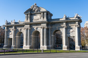 The Puerta de Alcala after restoration to repair damage due to pollution and pigeons