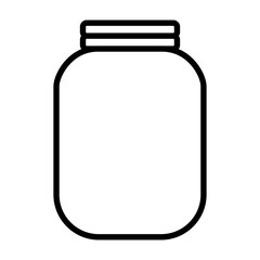 Rounded glass jar icon. Vector.
