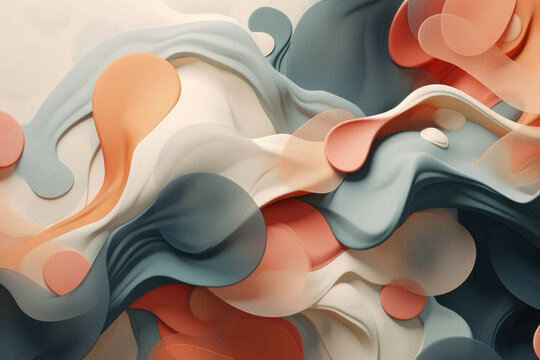 Abstract art piece with organic shapes and muted colors