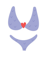 Menstruation element of colorful set. This swimsuit emphasize its role in providing a stylish and comfortable option for women during their menstrual cycle. Vector illustration.