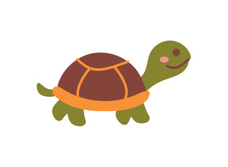 Pets element of colorful set. A captivating illustration seamlessly blends artistic design of turtle with the mesmerizing world of pets. Vector illustration.