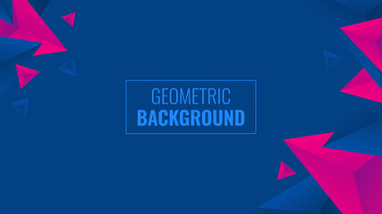 Elegant abstract background with 3d polygon style. Amazing blue background. Amazing blue and pink background design