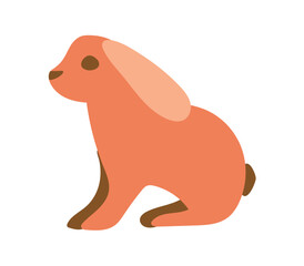 Pets element of colorful set. This composition with rabbit invites viewers to recognize the serene and sophisticated side of pets companionship through thoughtful design. Vector illustration.